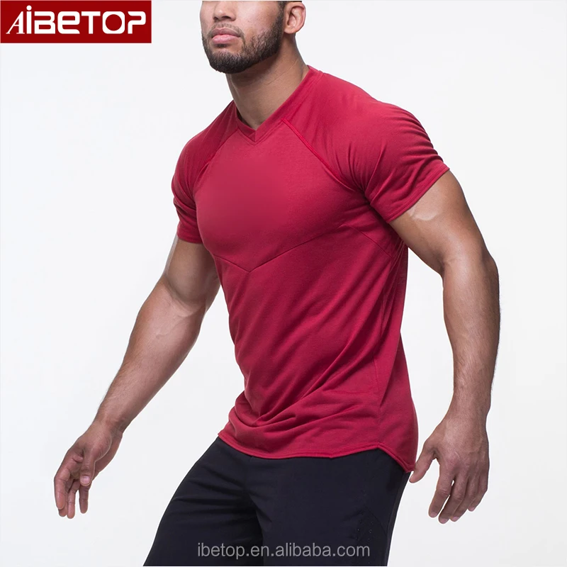 muscle fit v neck t shirt