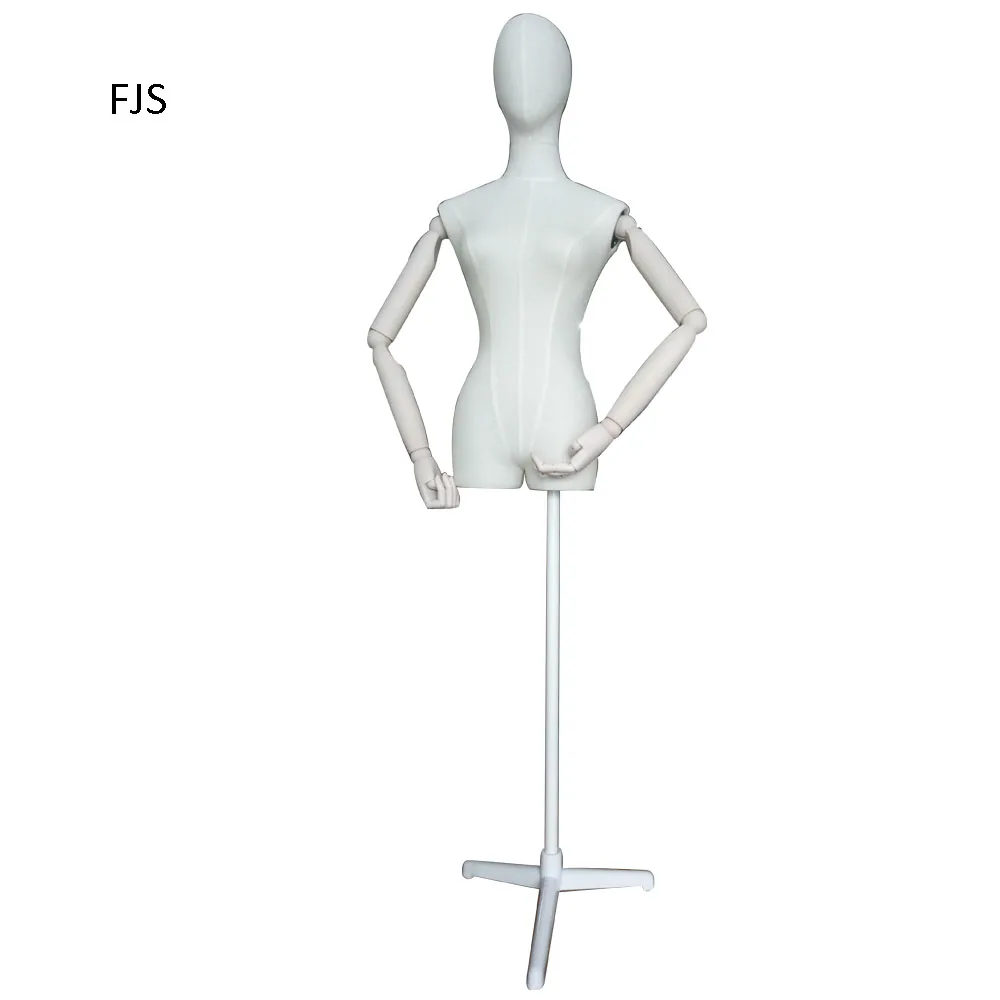 Fiberglass Half Body Female Fabric Mannequin With White Stand - Buy ...