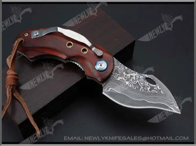 High Quality Stainless Steel Blade Collar Ring Lock Pocket Knife