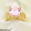 Good-Looking Deluxe Sweet Pink Kunzite 18K GP Women Engagement Ring Size 7 AR237