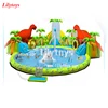 Great Inflatbable commercial pool with water slide inflatable dinosaur theme wet park