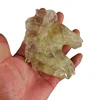 Wholesale hand carved yellow crystal feng shui horse head gem animal to buy crystal crafts