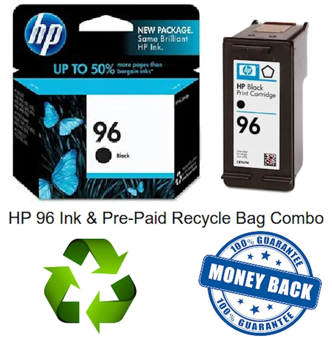 Get Quotations · Deskjet 6520 Large Black Inkjet Print Cartridge HP 96 Original for Genuine Photosmart Printers Plus BONUS