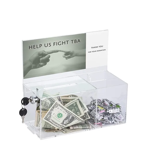 Wholesale Acrylic Donation Box With Lock Buy Acrylic Box With Lock