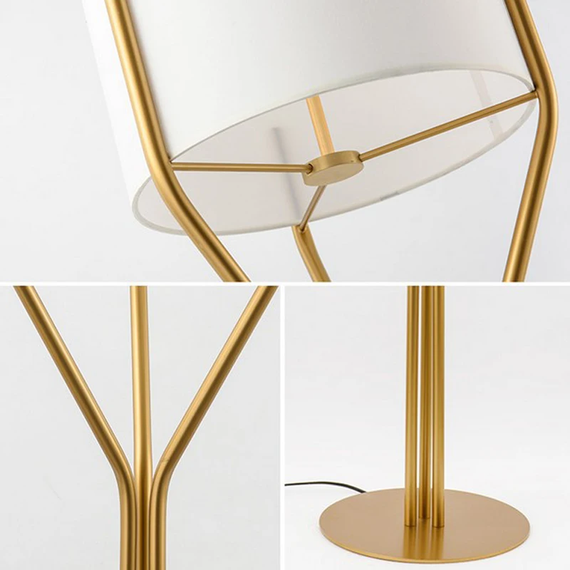 Modern Fabric Gold Tree Branch Led Floor Lamp For Hotel Decoration