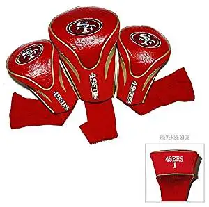 San Francisco 49ers Golf Club 3 Piece Contour Headcover Set - Licensed NFL Merchandise - San Francisco 49ers Collectibles