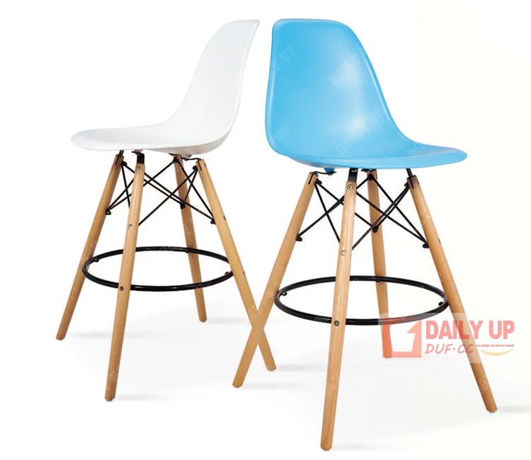 Best Sales Products in High Wooden Chair Frame Steel Footrest PP Material ABS Material Seats and Backrest Bar Stools