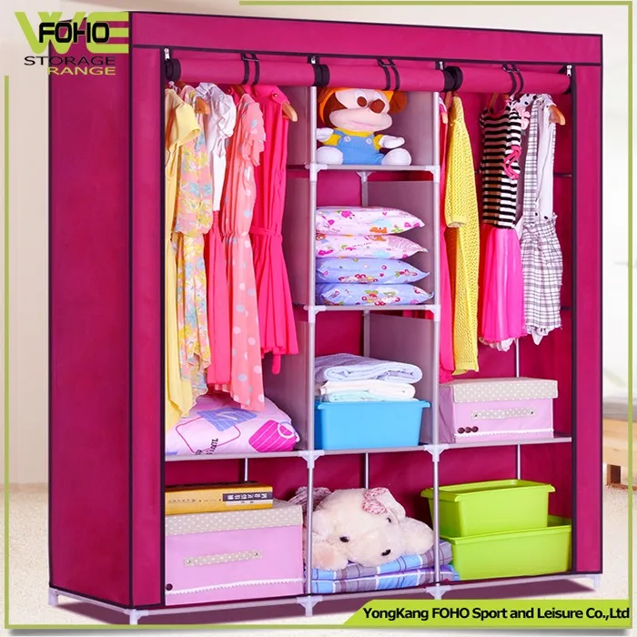 Fast Delivery Wholesale Multilayer Portable Folding Waterproof Fabric Cloth Amoires Wardrobe