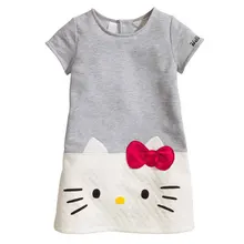 Olá Kitty Meninas Do Bebê Veste Crianças Roupas 2016 Crianças Vestido Para Meninas Roupas de Natal Vestido De Princesa Vetement Fille