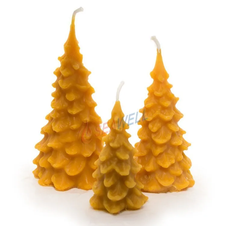 Mini Tree Shaped Christmas Beeswax Candles For Home Party Decoration