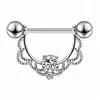 Double Diamond tongue piercing with 361L stainless steel nipple piercing body jewelry