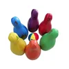 Custom soft stufffed cotton Bowling ball set,outside high quality leather toy ball