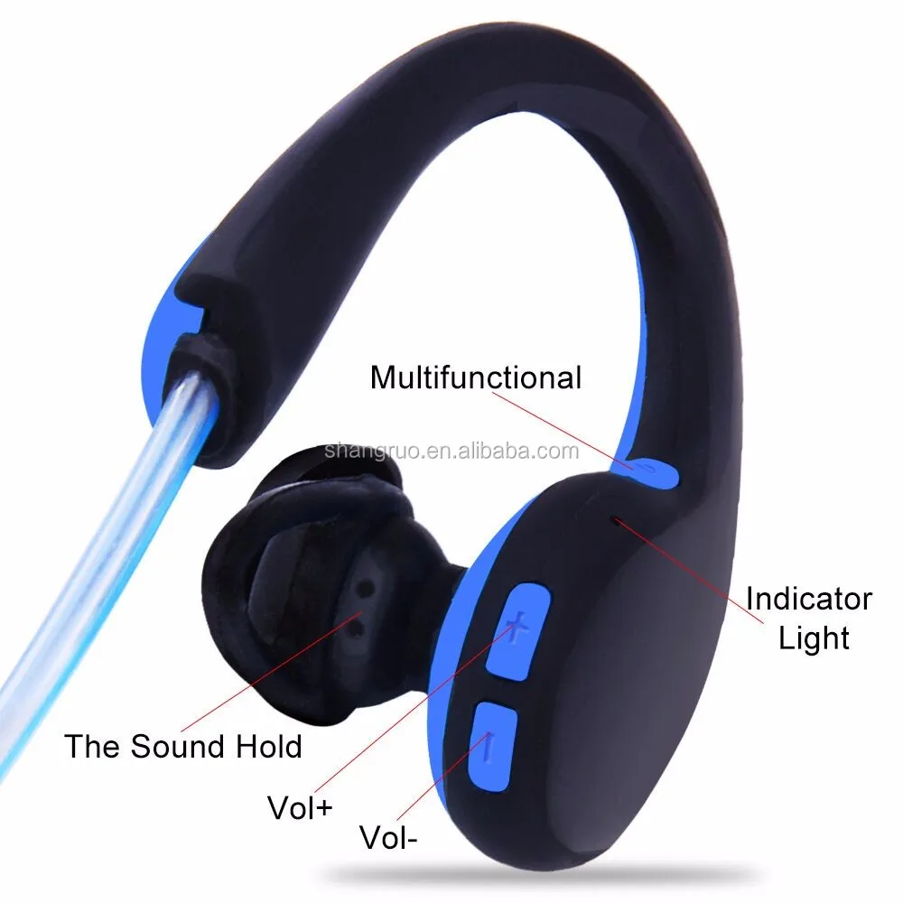 Led Flashing Light Wireless Waterproof Sport Fluorescent Headphones