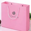 Exquisite girls custom printing pink packing paper bag for dress