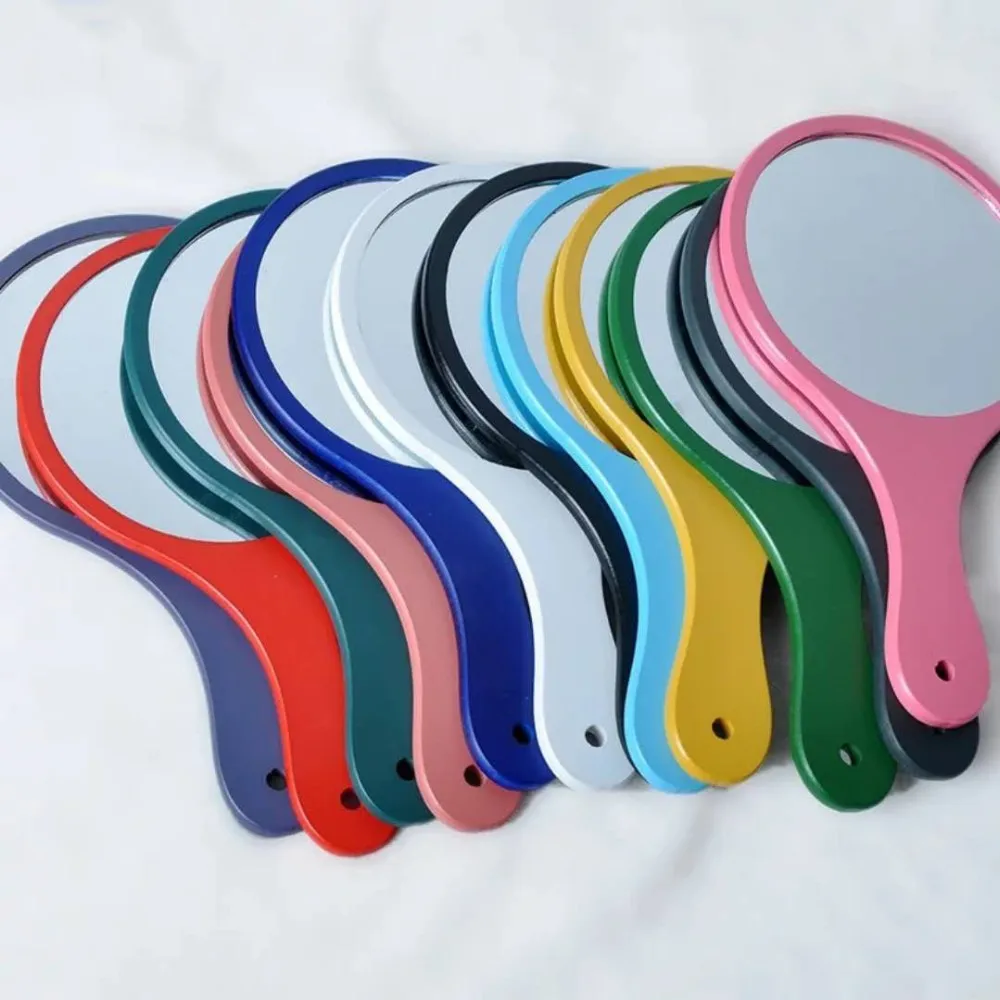 Wholesale Large Round Many Colors Wood Cosmetic Hand Mirror With Handle Buy Hand Held Mirror