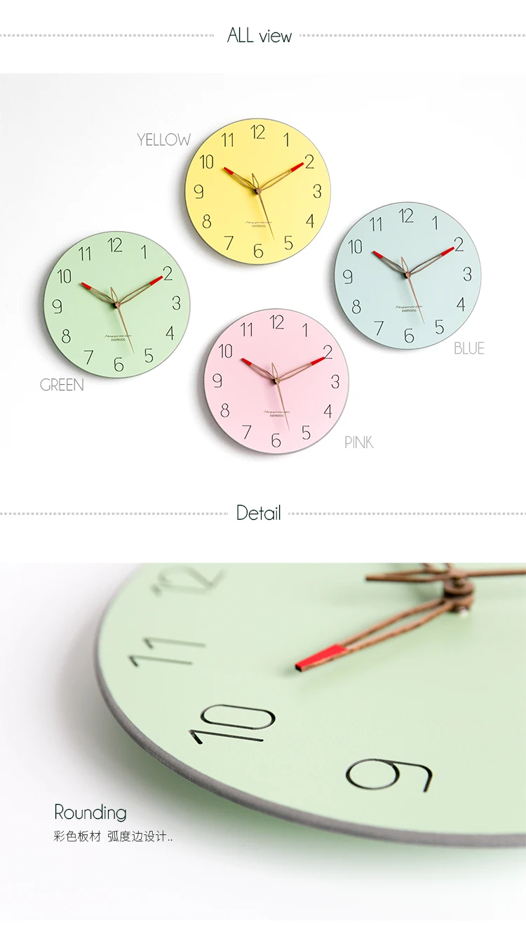 Emitdoog 12" Round Digital Wall Clock Machine Quartz Clock Movements