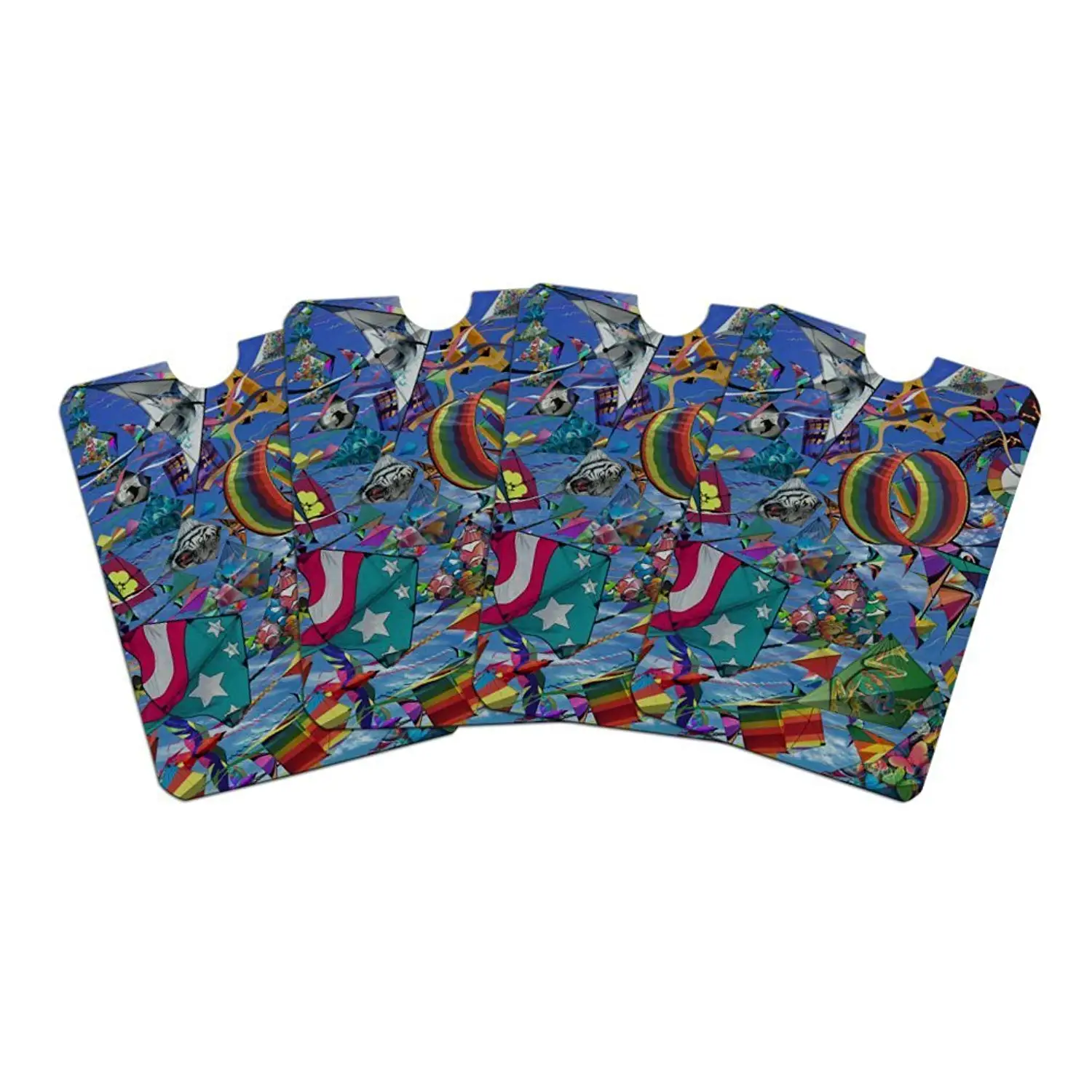 Kites Flying Riding The Wind Credit Card RFID Blocker Holder Protector Wallet Purse Sleeves Set of 4