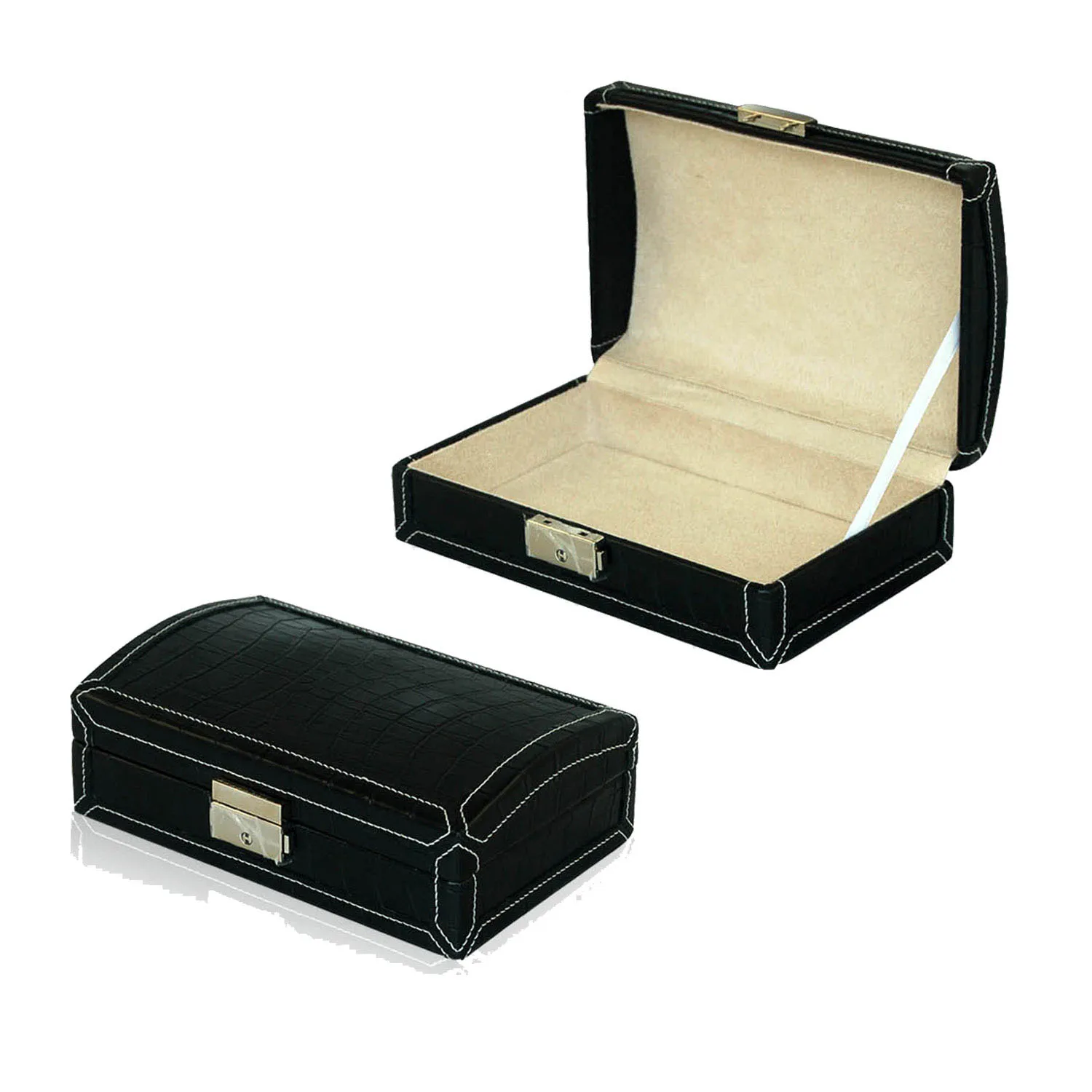 批发定制经典木制皮革存储礼品盒