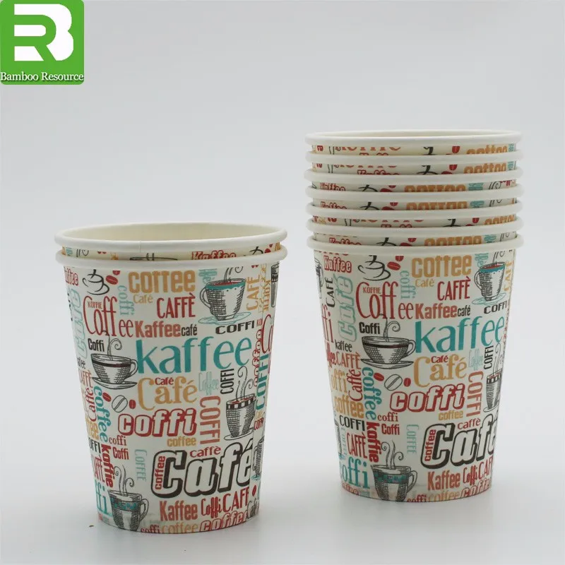 Custom Logo Printed Disposable Single Wall Tasting Paper Coffee Cup