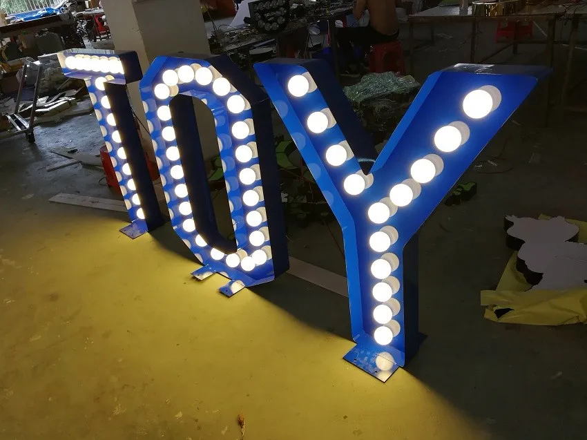 Outdoor Waterproof Led Light Letters 3d Aluminum Marquee Lamp With 