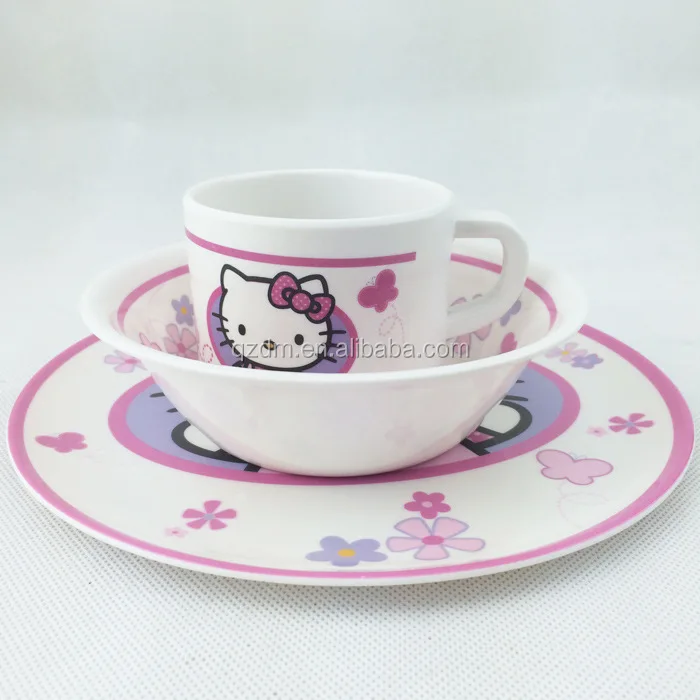 3pcs Melamine Baby plate and bowl and cup Dinnerware set
