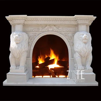 Modern Style Decorative Marble Decorating Corner Stone Fireplace