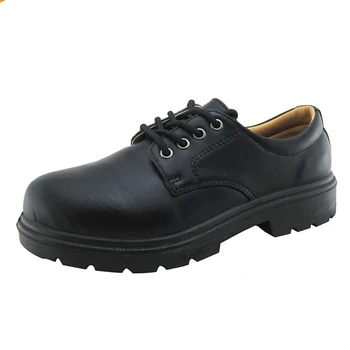 Black Color Low Cut Microfiber Leather Shoes For Security Guard - Buy ...