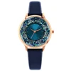 Lady's wrist watch luxury customization dial rocks with custom logo fashion leather bracelet PU strap watch supplier