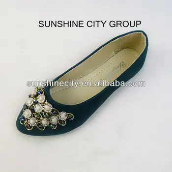Chinese Latest Women Pu Shoes With Beads Decoration Pu Shoes