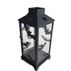 Halloween bat black metal glass candle lantern home decor