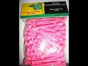 Biomax Biodegradable Tees 2 3/4" 100 Tees Neon Pink