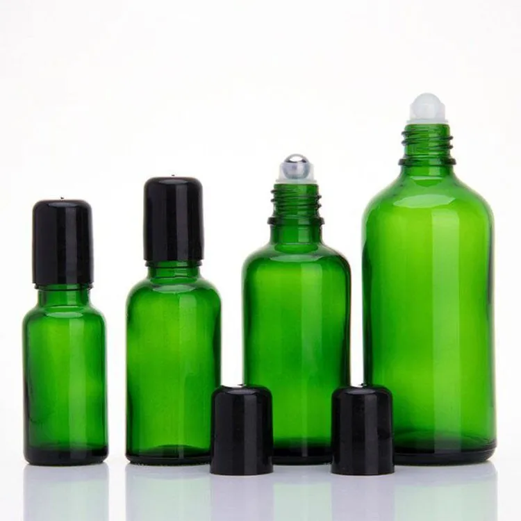 Download green Essential oil roll on bottles glass packaging cosmetic roll on glass bottle with plastic ...