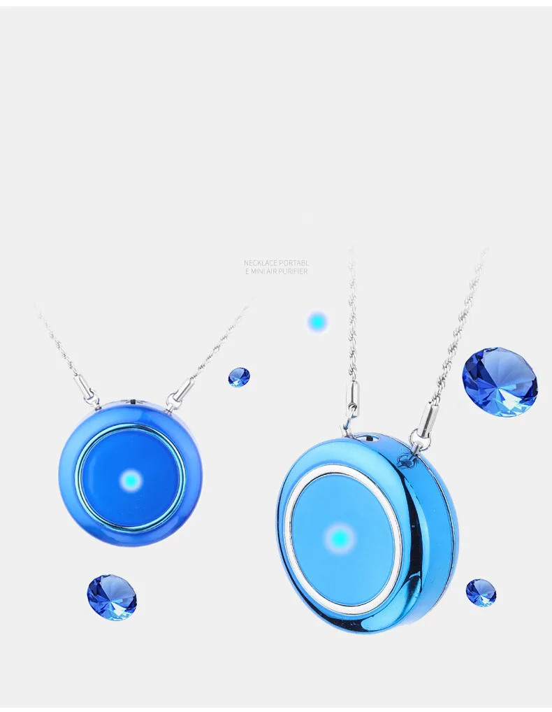 Portable Wearable Necklace Air Purifier Usb Ionizer Personal Air