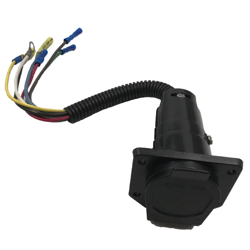 4 Flat To 7 Way Rv Trailer Light Plug Wire Harness Converter Adapter