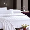 Hotel Flat Linens White Dobby Stripe Bed Sheets