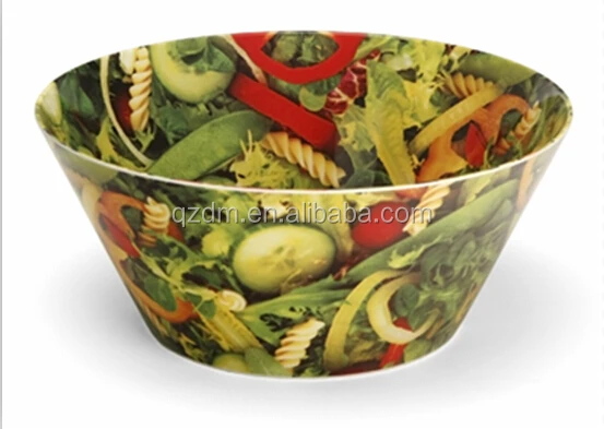 2 Side Print Melamine Salad Bowl/Double Face Print Melamine Decal Bowl