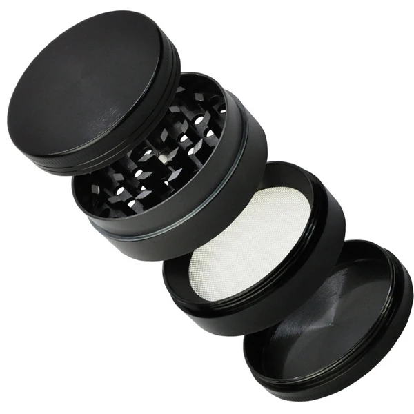 Color:Black Golden Bell 4 Piece 2 Spice Herb Grinder