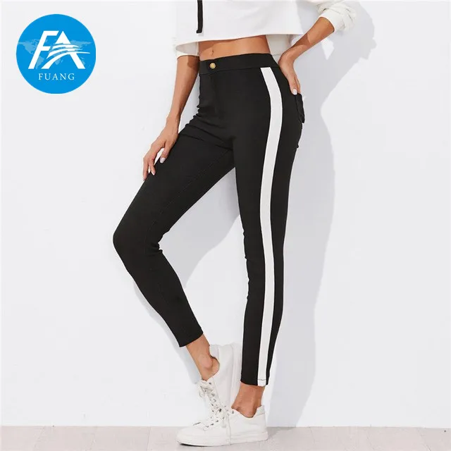 black striped pants womens