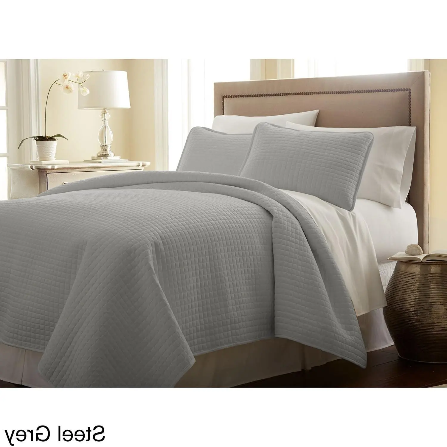 Buy Single Piece Twin Grey Woven Waffle Weave Blanket, Solid Color ...