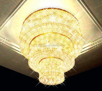 Besar Hotel Ceiling Moderen Besar Kristal Chandelier Lighting