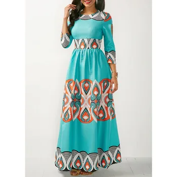 three quarter maxi dress