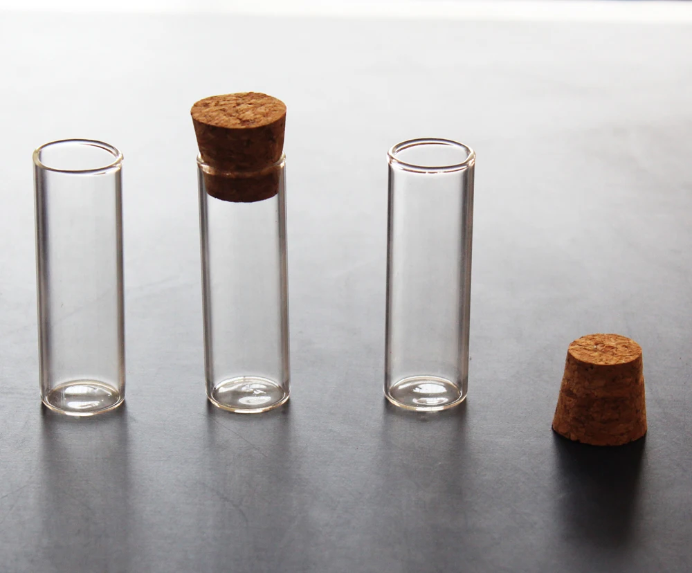 Flat Bottom Borosilicate Glass Test Tube With Cork Lid