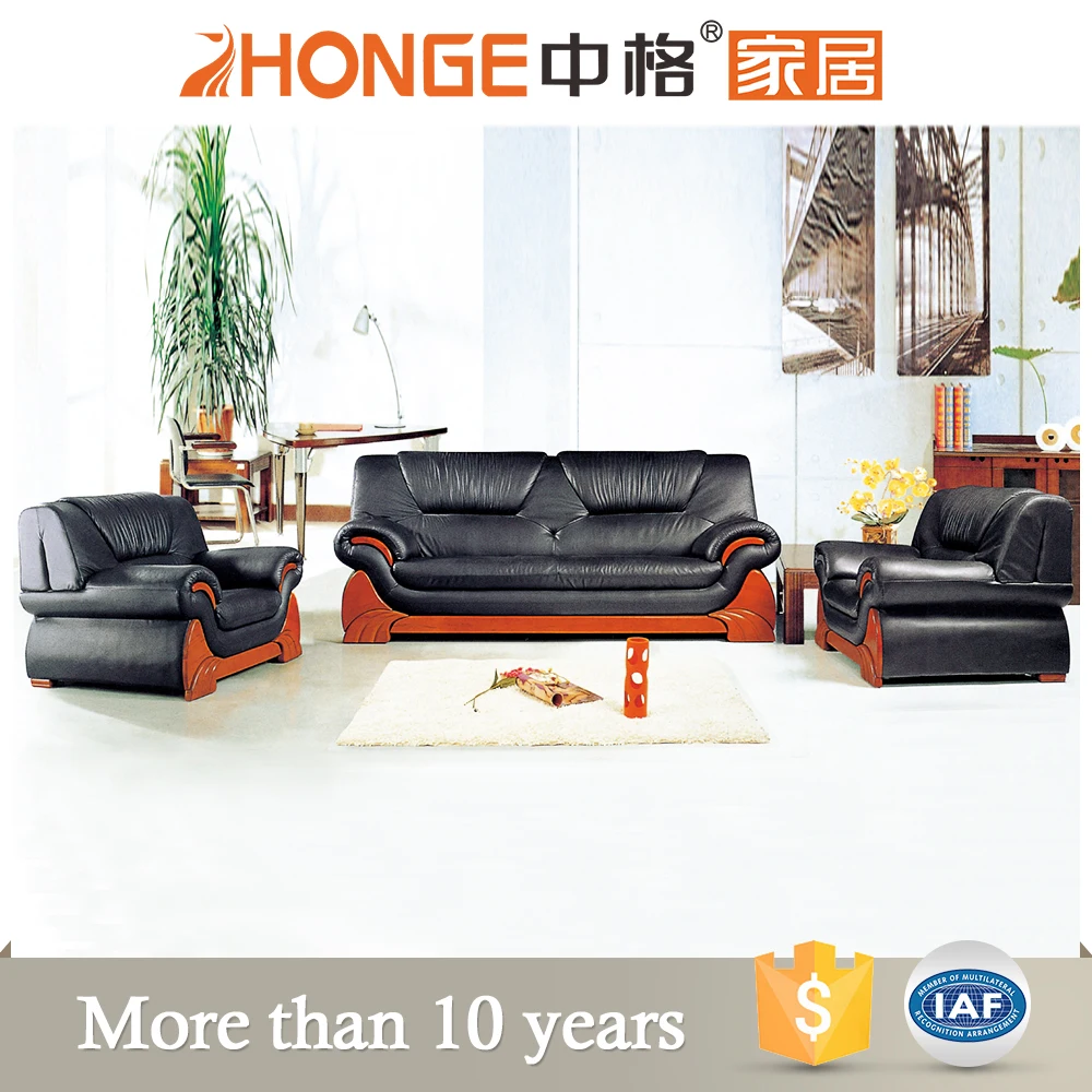 Office Furniture Special Use Sectional Black Leather Executive