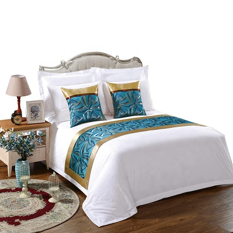 Wholesale 200tc 50 Polyester 50 Cotton White Cheap Hotel Twin Bed Linen Satin Bedding Set