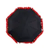 Special Auto Open Close Red Rose Edge Bride Wedding Gift High Quality 3 Folding Umbrella