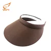 Wholesale unique brown sun visor caps with hook and loops closure