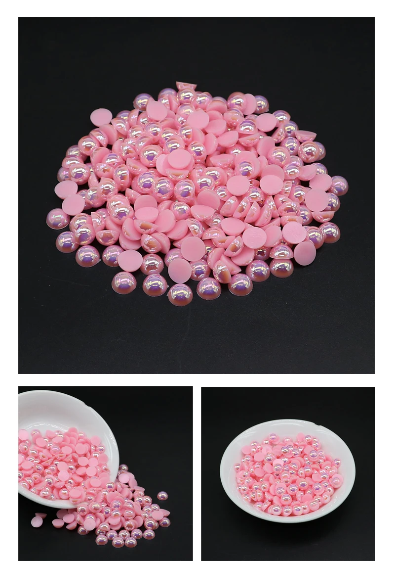 Xulin High Quality 10mm Half Cut Flat Back Craft Pearls In Bulk For