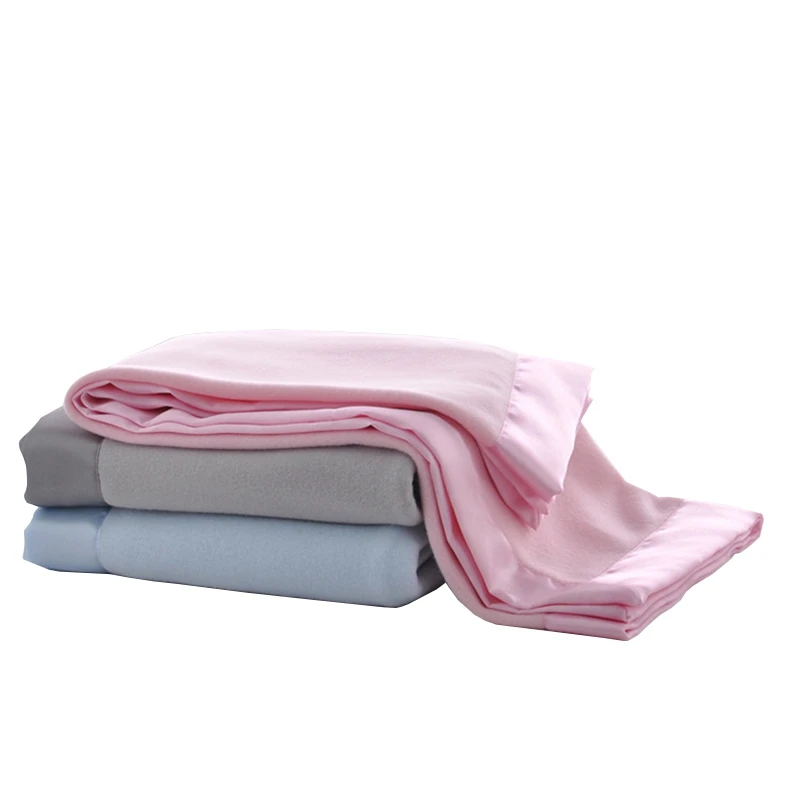 Super Soft 100 Polyester Microfiber Baby Fleece Blanket With Satin
