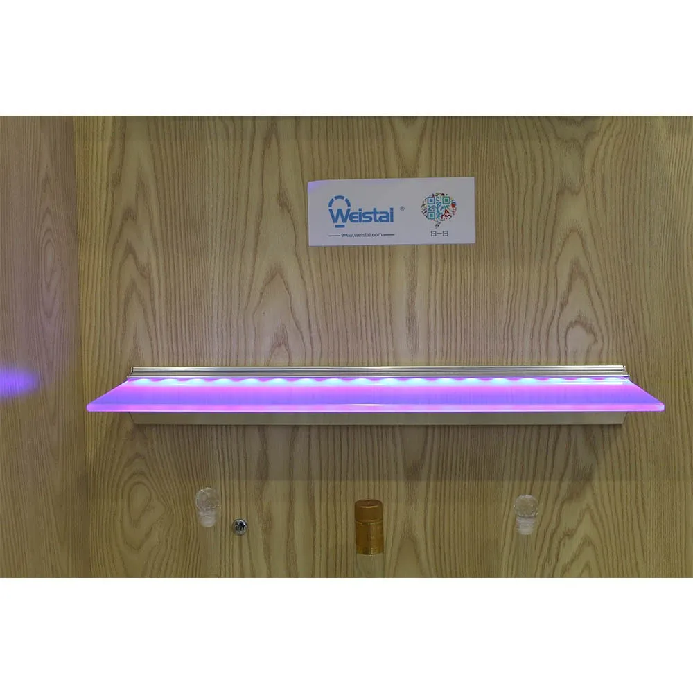 Decorative Display Glass Shelf Led Light With Multiple Colors Frosted