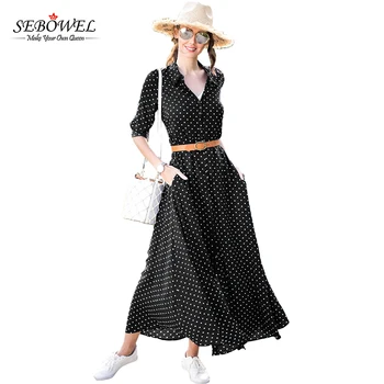 long polka dot shirt dress